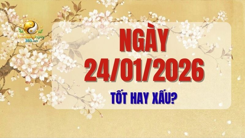 Bạn băn khoăn ngày 24/01/2026 tốt hay xấu? Bài viết phân tích chuyên sâu tử vi ngày, chỉ rõ những việc nên và không nên làm, giờ hoàng đạo giúp bạn tận dụng tối đa năng lượng, tránh rủi ro cho một ngày hiệu quả.
