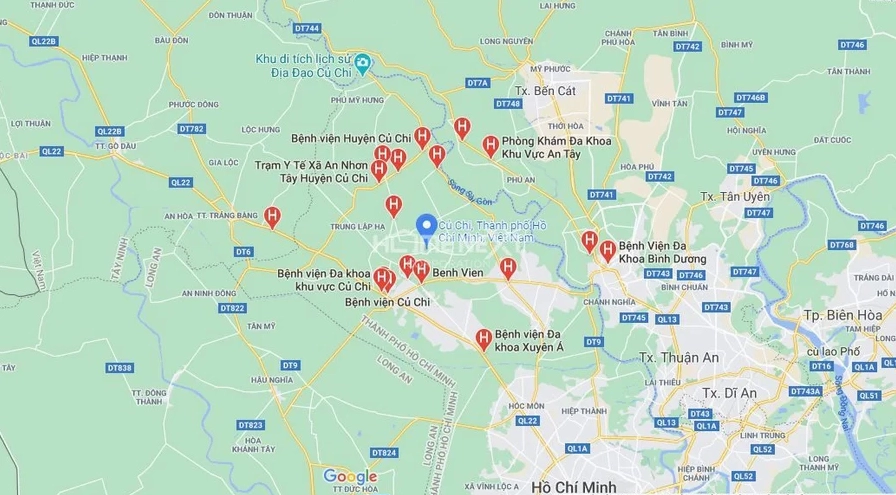 Bản đồ bệnh viện tại Huyện Củ Chi