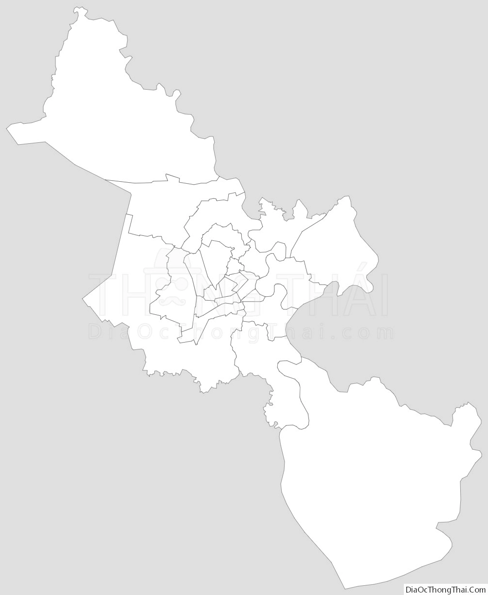 Bản đồ hành chính TP.HCM dạng outline