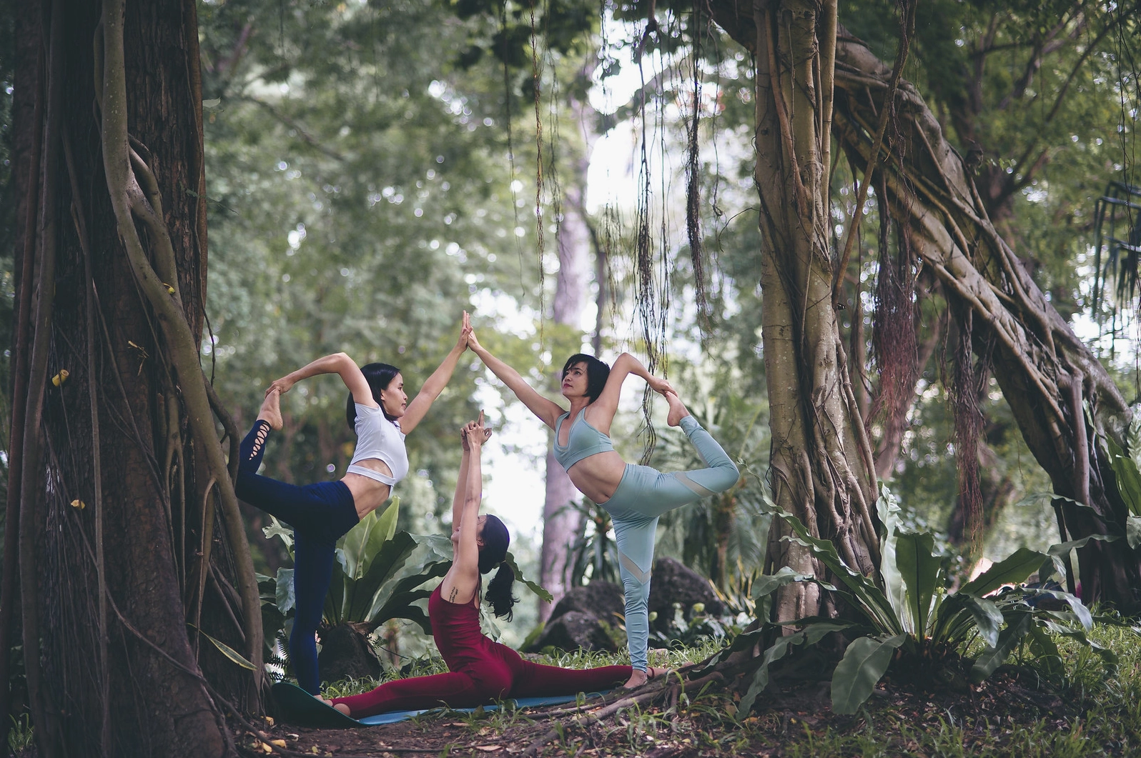 Bộ ảnh Yoga với 3 thiếu nữ chụp tại công viên Tao đàn