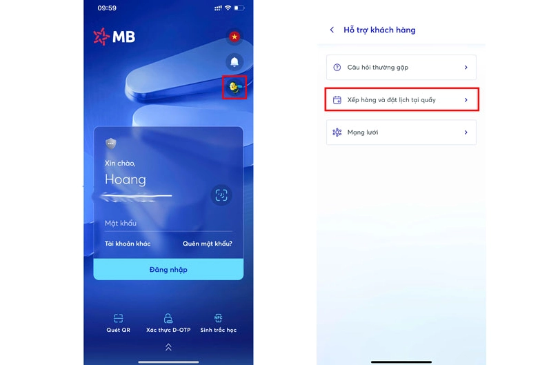 Đặt lịch hẹn giao dịch với MB Bank