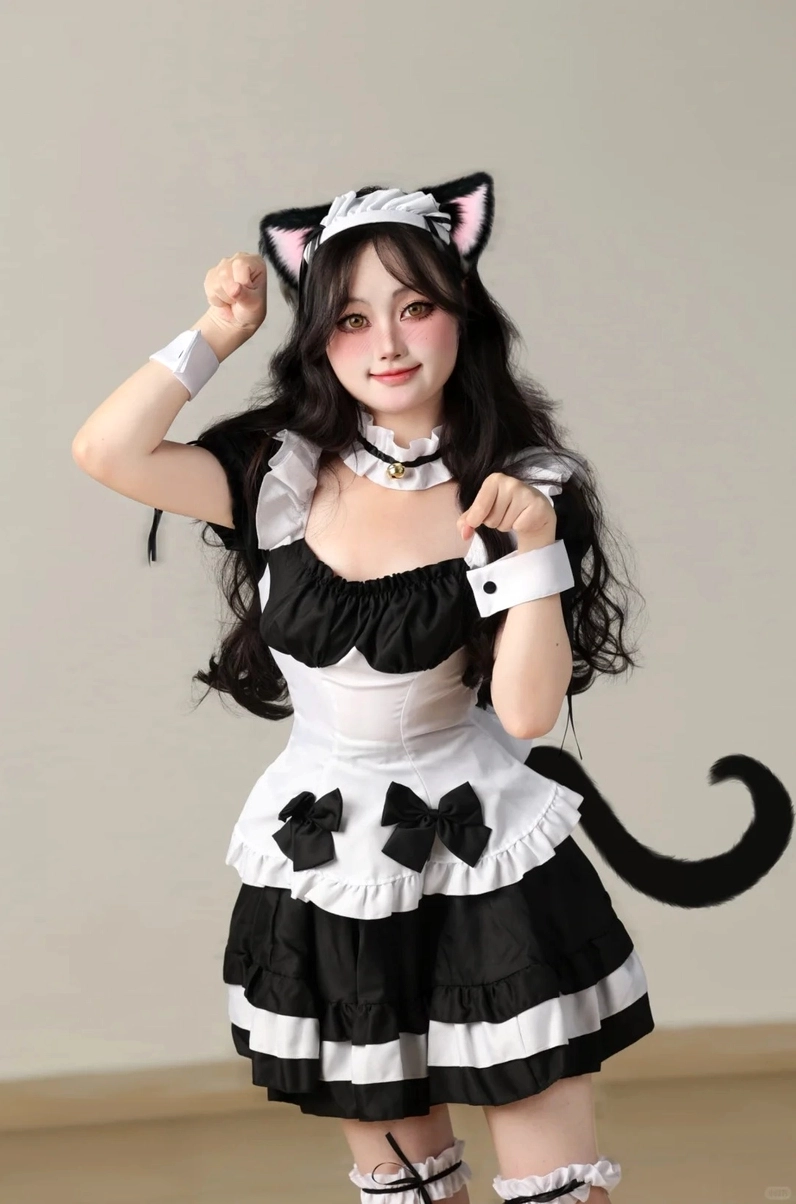 Hình gái xinh mặc đồ mèo đen nóng bỏng