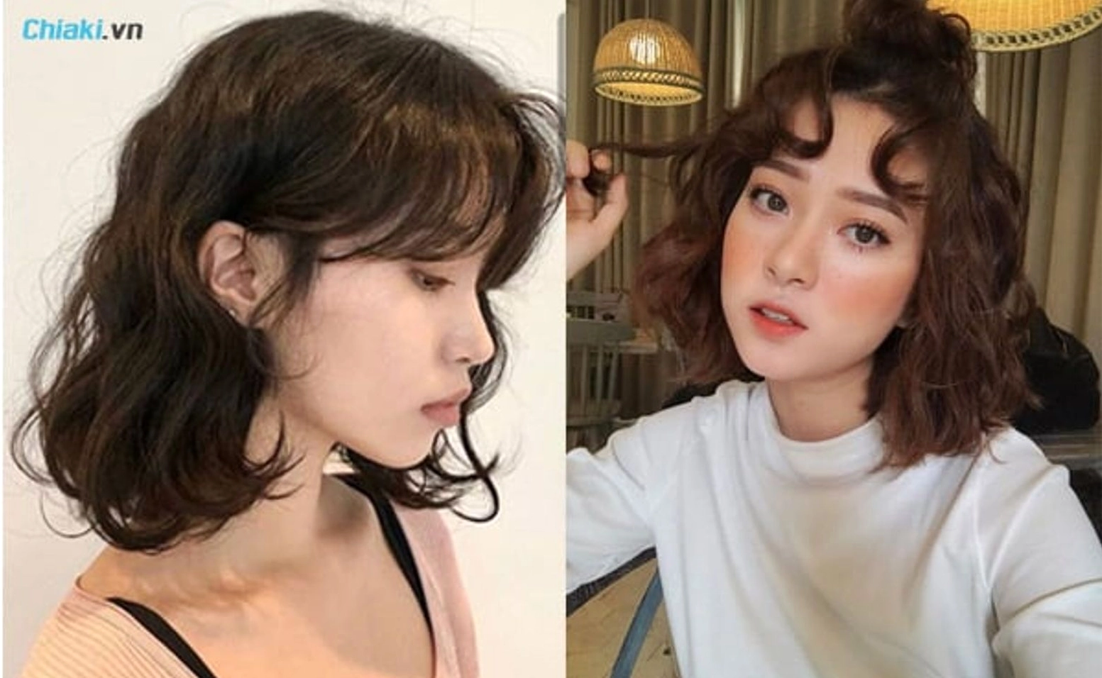 Kiểu tóc ngắn nữ xoăn Retro