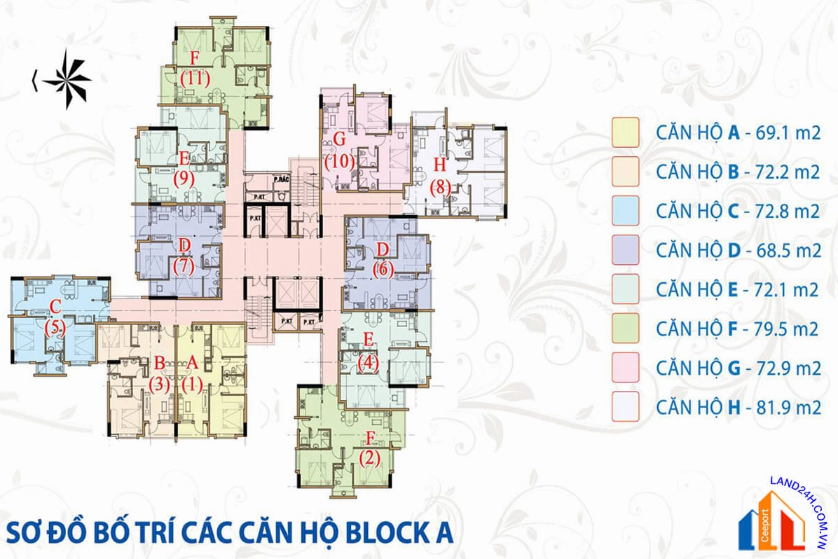Mặt bằng Block A Chung cư Lê Thành Mã Lò