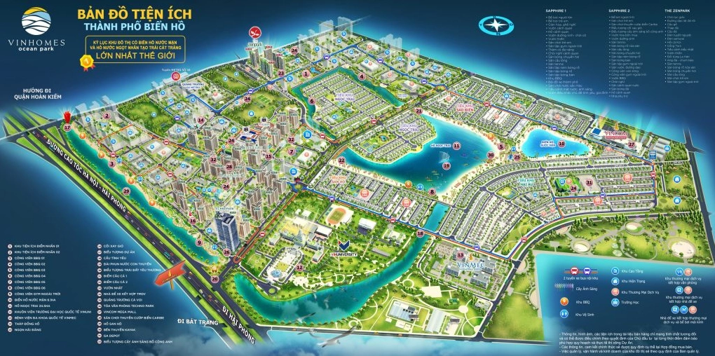 Mặt bằng tổng thể Vinhomes Ocean Park Gia Lâm