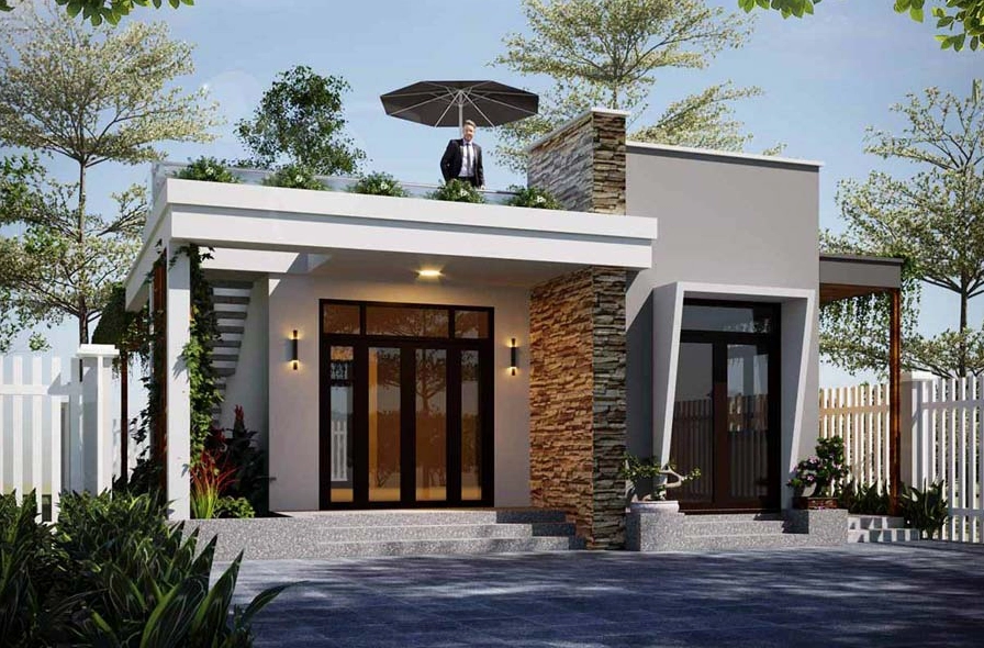 Mẫu nhà cấp 4 mái bằng 300 triệu