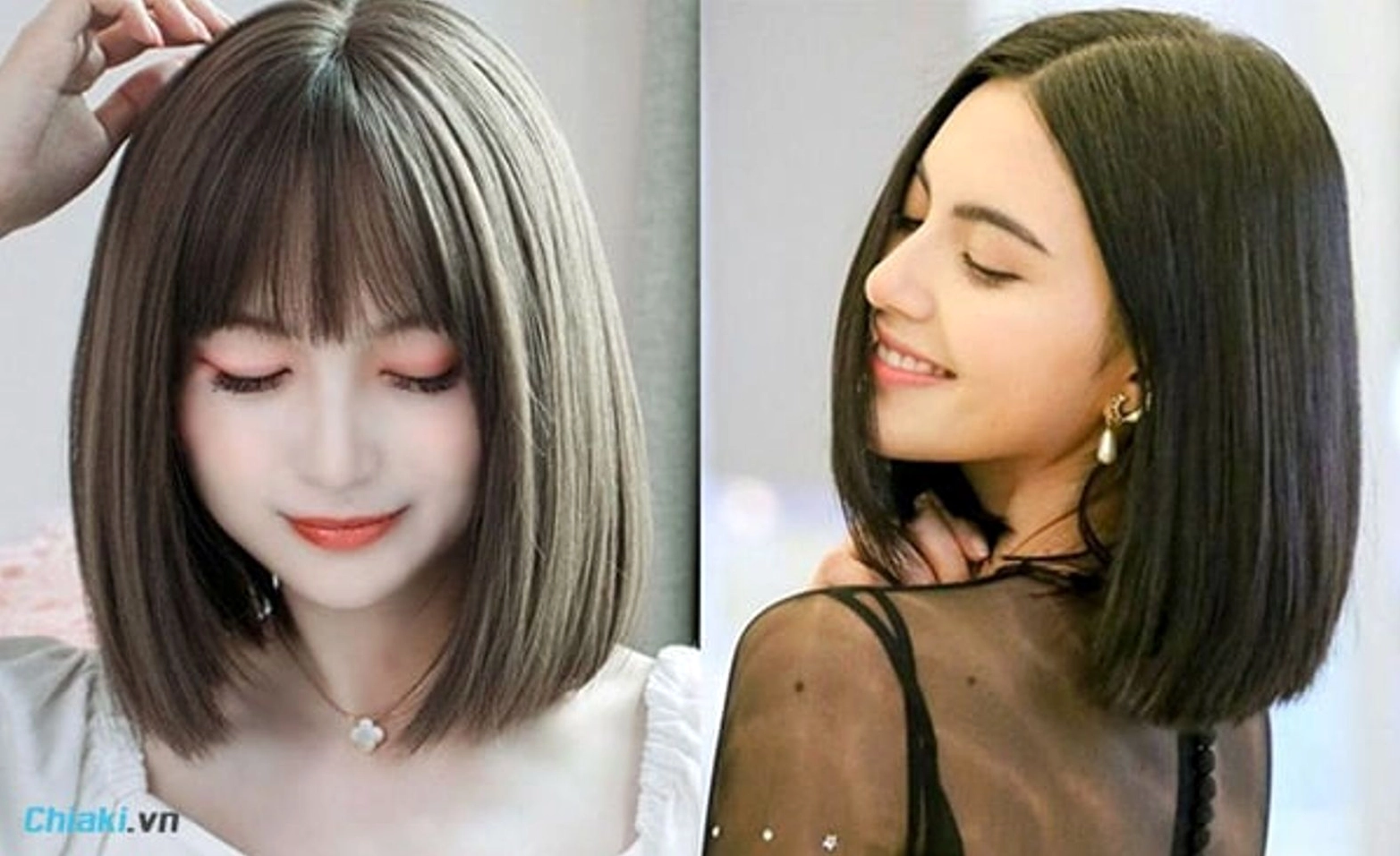 Mẫu tóc ngắn nữ duỗi thẳng tự nhiên