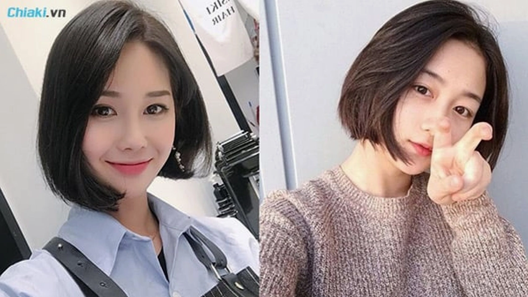 Mẫu tóc ngắn nữ ép cụp không mái