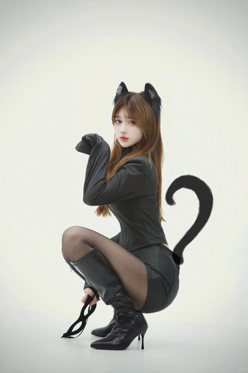 Tạo hình mèo đen sexy của gái xinh