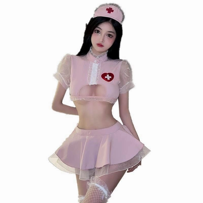 Thời trang cosplay sexy cô nàng y tá màu hồng hở bạo gợi dục